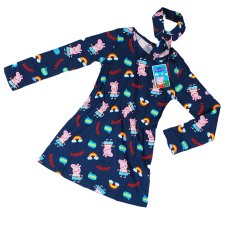 FFX80: Girls Peppa Pig Navy Dress With Headband (2-5 Years)